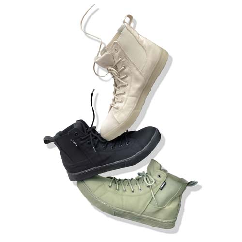 おたふく フーバー ワークシューズ キャンバスハイカット サイドゴア オリーブ 26.0 FB-846