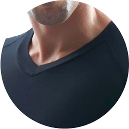 おたふく BT冷感・消臭 パワーストレッチ 半袖Vネックシャツ 52.ブラック S JW-622