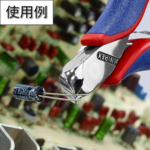 KNIPEX エレクトロニクスエンドカッティングニッパー オブリケ(27°傾斜) 6442-115