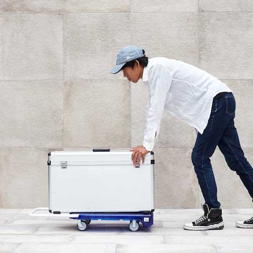 【廃番】TRUSCO 樹脂台車 アクロキャリー PC製 省音車輪 600X390 グリーン透明 S付 AC-1PC-GN-S