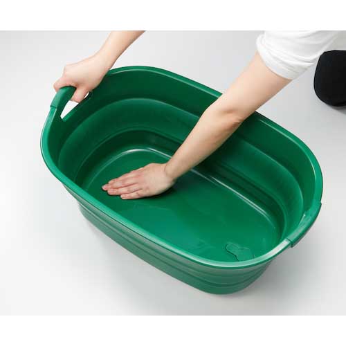 TRUSCO 折りたたみタライ 水抜栓付 グリーン 23L TORT-GN