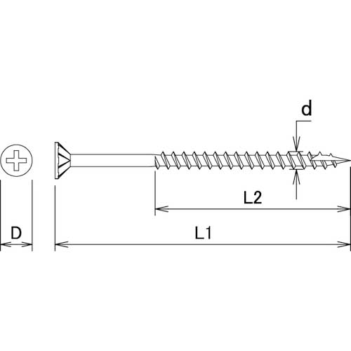 DAIDOHANT 軸細コーススレッド フレキ頭 3.3x50 (約500本入) 00045248