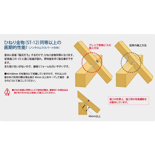 DAIDOHANT プレミア断熱ビス 6.0x180(ノンクロムラスパート)(50本) 00048290