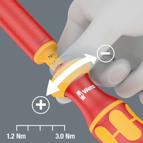 Wera 7444 VDE絶縁トルクドライバー(プレセット)1.7〜3.5Nm 074757