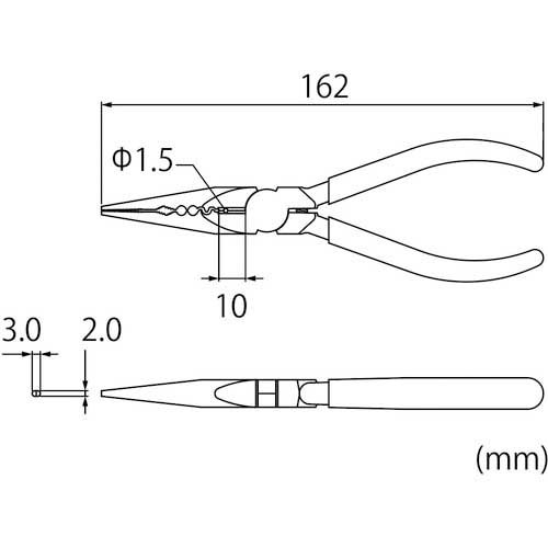エビ 万能ラジオペンチ 刃長10mm J150RM