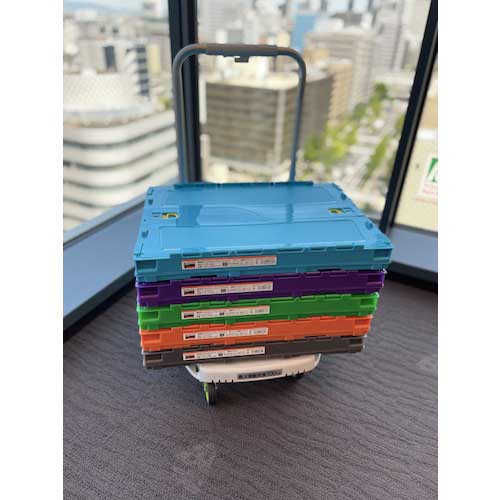 TRUSCO オリコン 薄型折りたたみコンテナ スケルコン 50L ロックフタ付 透明ブラウン ブラウン TSK-C50B