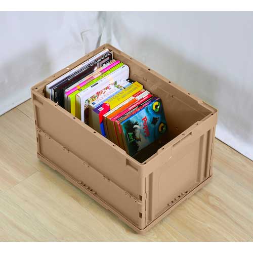 TRUSCO オリコン 蓋つき折りたたみコンテナ 50L コヨーテ CT50-CYT