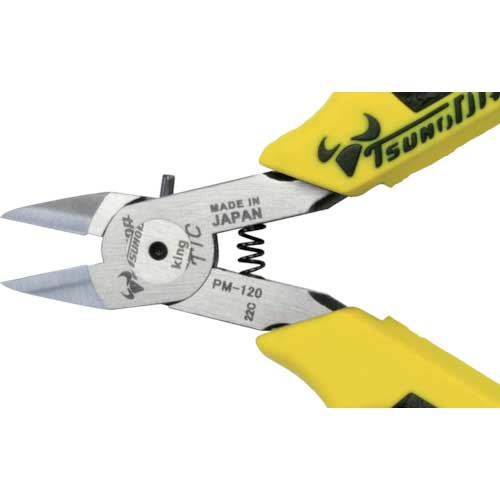 TTC マイクロニッパー 先細タイプ 120mm 成型グリップ バネ付き PM-120DG