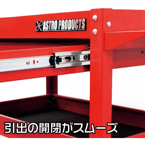 アストロプロダクツ ツールワゴン 3段 レッド 引出付 TW829 2003000008296