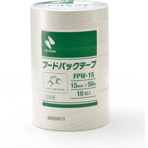 ニチバン フードパックテープ白FPWー15 15mmX50m FPW-15