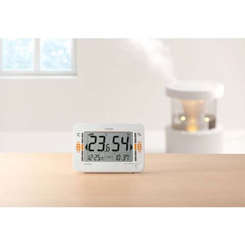 シチズン 高精度 温湿度計 電波時計機能付き 白 132*186*53 8RZ232-003