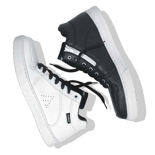 おたふく フーバー ワークシューズ ミドルカット サイドファスナー ホワイト 25.0 FB-841