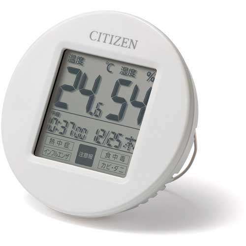 【廃番】シチズン 高精度 温湿度計 白 φ65*13 8RD208-A03