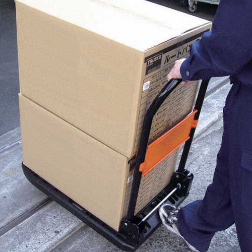 【廃番】TRUSCO 樹脂台車 カルティオ(スチールハンドルタイプ)折畳 780X490 黒 ブレーキなし MPK-720-BK
