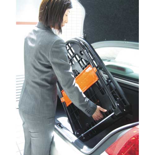 【廃番】TRUSCO 樹脂台車 カルティオ(スチールハンドルタイプ)折畳 780X490 白 ブレーキなし MPK-720-W