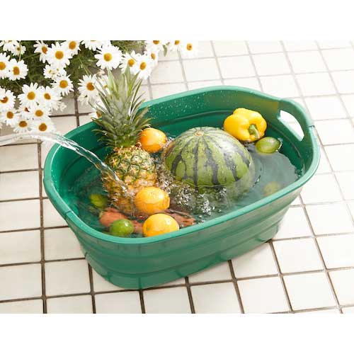 TRUSCO 折りたたみタライ 水抜栓付 グリーン 23L TORT-GN