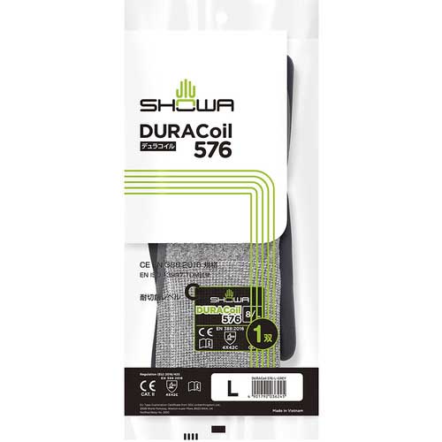 SHOWA 耐切創手袋 NO576 デュラコイル576 グレー Lサイズ NO576-L