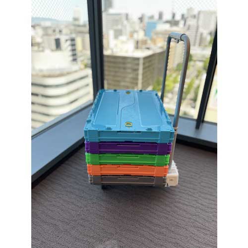 TRUSCO オリコン 薄型折りたたみコンテナ スケルコン 50L ロックフタ付 透明ブラウン ブラウン TSK-C50B