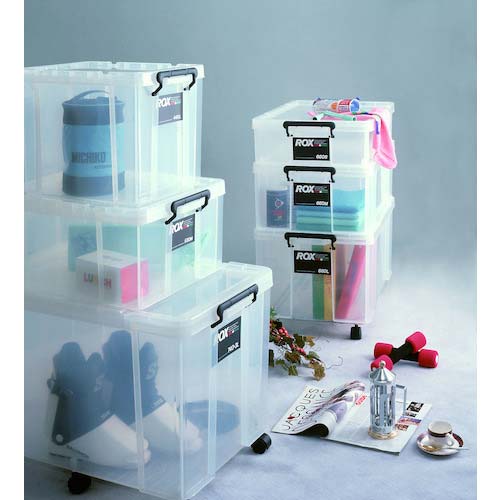 TENMA フタ式収納ケース ロックス 660-2L クリア 440×660×398 110001173