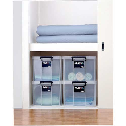 TENMA フタ式収納ケース ロックス 740-2L クリア 440×740×360 110001176