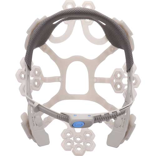 タニザワ エアライト搭載ヘルメット ST#1830-JZ2(EPA) 二層構造高通気タイプ 溝付 ABS製 透明ひさしグレー 帽体ホワイト 1830-JZ2-V2-W1-J