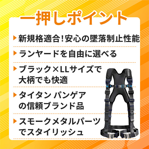 タイタン パンゲア ホライゾン ブラック LL (墜落制止用器具) PAHN-10A-BL-LL