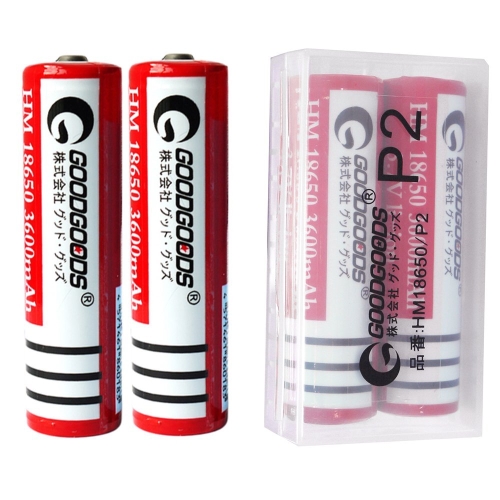 グッドグッズ 18650リチウムイオン電池2本入 LDC-362A