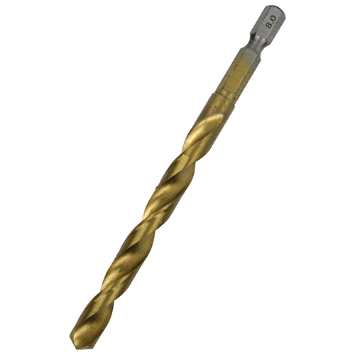 SK11 六角軸Tin鉄ドリル 普通 8.0MM