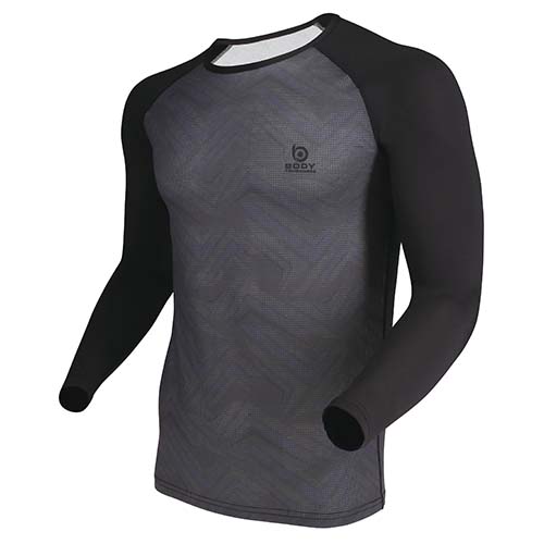 おたふく手袋 BTクールメッシュ ロングスリーブ クルーネックシャツ ジググレー L JW-606-81-L