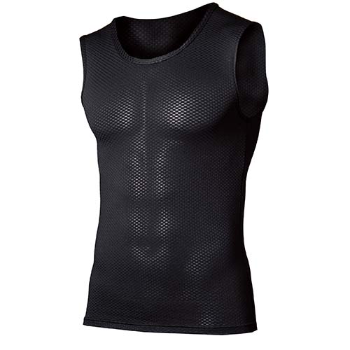 おたふく手袋 BT冷感3Dファーストレイヤー ノースリーブ ラウンドネックシャツ ブラック L JW-713-BK-L