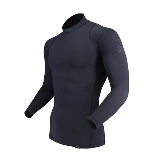 【2025年度完売】おたふく BTパワーストレッチ EVO ロングスリーブ バックハイネックシャツ ブラック 3L JW-727-BK-3L