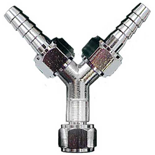 【廃番】H&H 二又ホースジョイント (オネジ取付用) 11φ×11φ #020