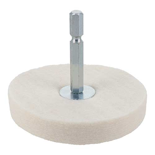 H&H 六角軸軸付ステンレス鏡面仕上用布バフ 75mm HFE6-75