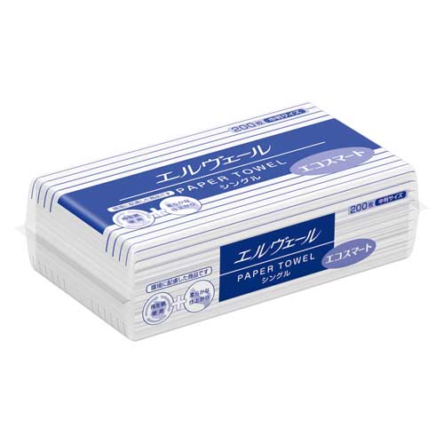 エリエール エルヴェールペーパータオル エコスマート 中判 200枚×1パック 703510