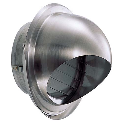 宇佐美工業 強制換気ステン丸型フード付ガラリ 150φ用 アミ無し ヘアライン GZEV150S-HL