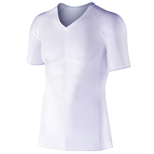 おたふく 【在庫限りで今季完売】 BT冷感 パワーストレッチ 半袖Vネックシャツ ホワイト LL JW-622-WH-LL