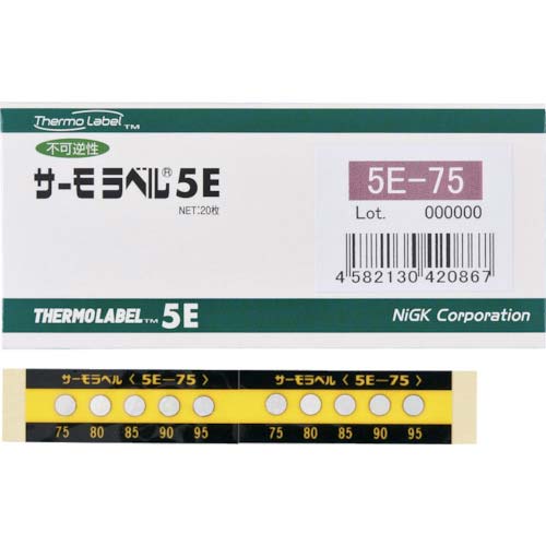 日油技研 サーモラベル 5E 5点表示/4E 4点表示(不可逆性)