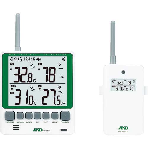 A&D マルチチャンネルワイヤレス環境温湿度計 セット AD-5664SET AD5664SET