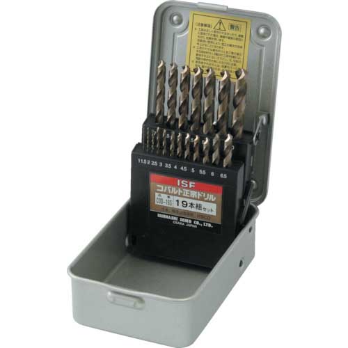 ISF コバルト正宗ドリル 19本組セット(スチールケース入り) COD-19S