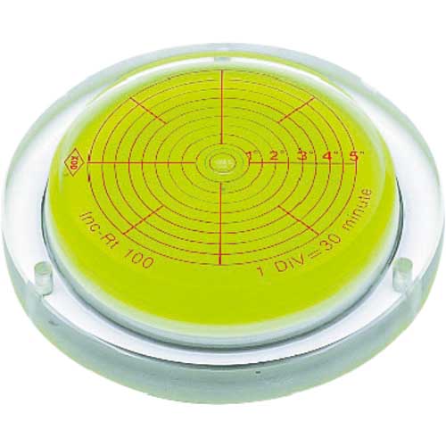 KOD 取付穴付角度計付丸台型アイベル水平器 INC-RT50