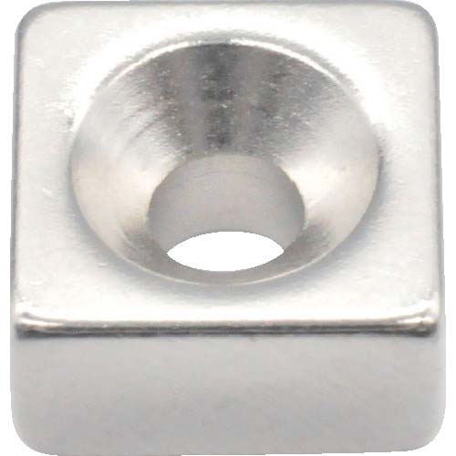 TRUSCO ネオジム角形磁石 皿ねじ穴付 10mmX10mmX5mm M3 1個入 T10K05-M3
