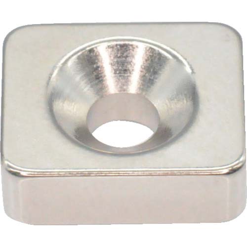 TRUSCO ネオジム角形磁石 皿ねじ穴付 12mm×10mm×4mm M3 1個入 T12K04-M3