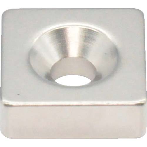 TRUSCO ネオジム角形磁石 皿ねじ穴付 15mmX15mmX5mm M4 1個入 T15K05-M4