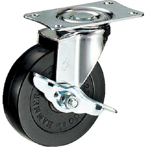 ハンマー Eシリーズ旋回式ゴム車輪 ストッパー付 415E-R