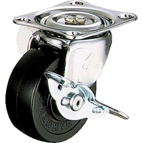 ハンマー Gシリーズ旋回式ゴム車輪 ストッパー付 415G-R