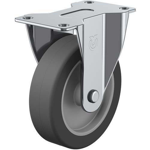 ユーエイ プレート式 固定 キャスター エラストマー 車輪径50mm Eタイプ ER型 取付寸法56×28 ER-50EL