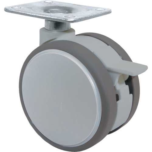 東海 プレート式双輪キャスター(エラストマー車)