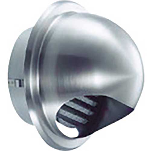 U.K ステンレス製丸型フード付ガラリ100 適用パイプ内径97〜111mm GN-100S-HL