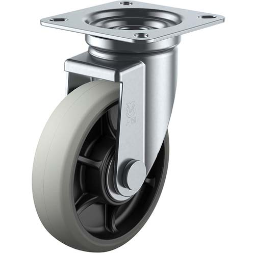 ユーエイ プレート式 自在 キャスター ウレタン 車輪径75mm Jタイプ J型 取付寸法63×63 GUJ-75