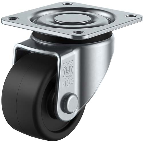 ユーエイ プレート式低床式重荷重用キャスター(強化ナイロン車)